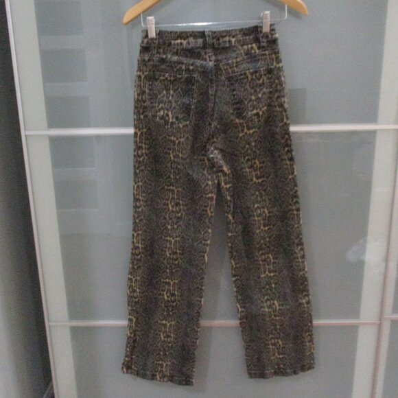 Ettelo Denim Collection Leopard Print Bootcut Jeans - Picture 2 of 4